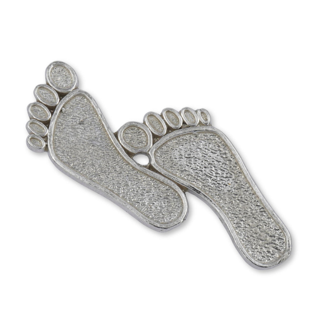 9ct White Gold - Travellers Footprints Charm