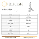 925 Sterling Silver - Fresh Apple Charm