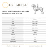 925 Sterling Silver - German Shorthaired Pointer Dog Charm