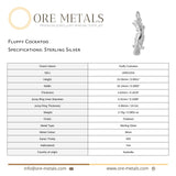 925 Sterling Silver - Fluffy Cockatoo Charm