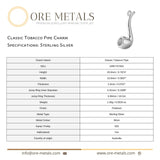 925 Sterling Silver - Classic Tobacco Pipe Charm