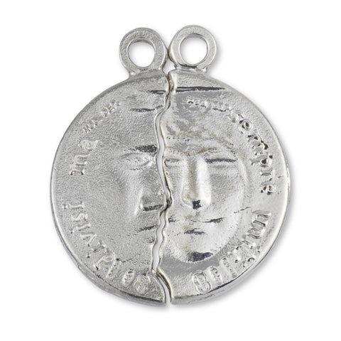 18ct White Gold - His & Hers Latin Amulet Charm