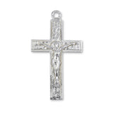 9ct White Gold - Jesus on Scroll Crucifix Charm