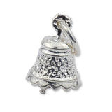 18ct White Gold - Vintage Dimpled Bell Charm