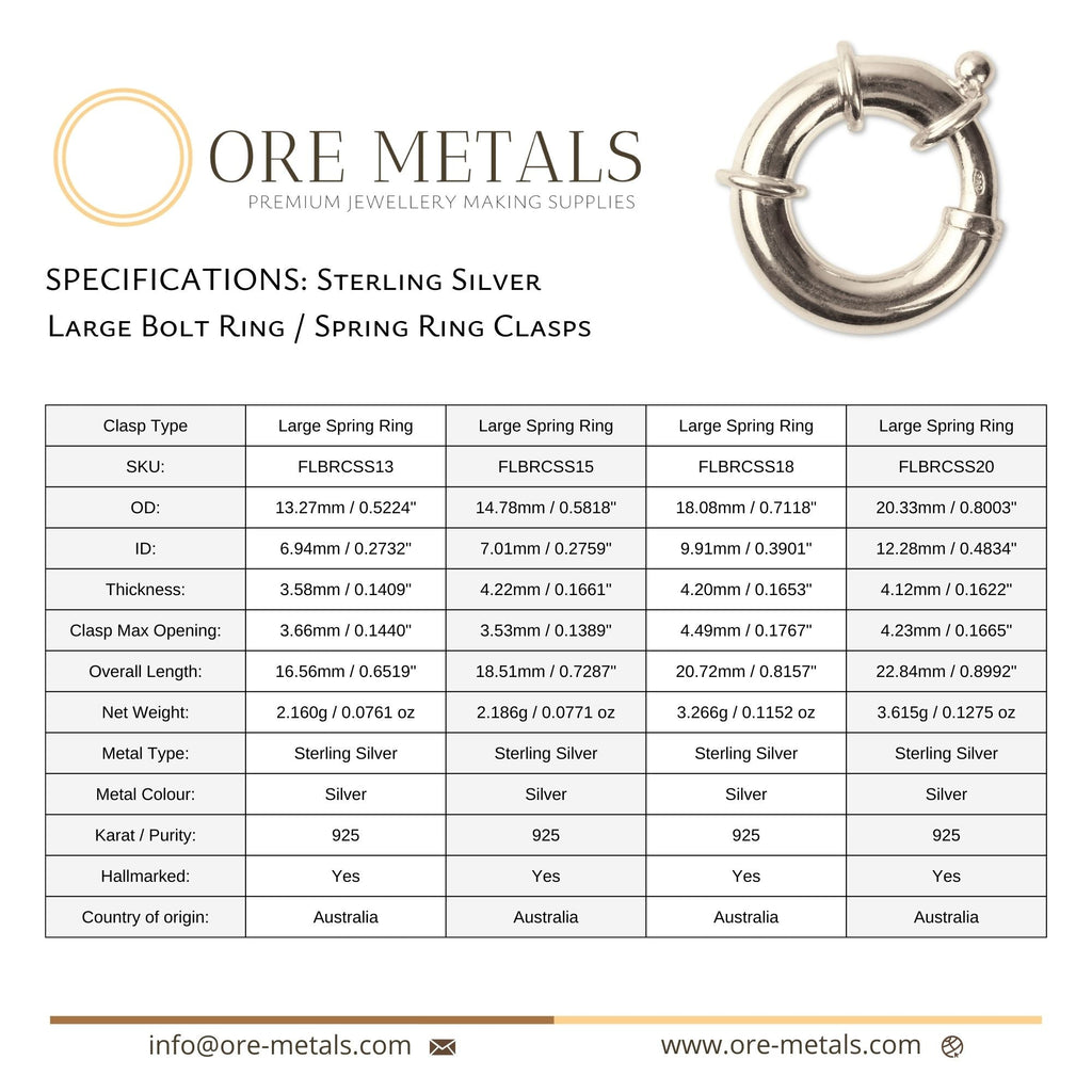 925 Sterling Silver - Large Spring Ring