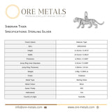 925 Sterling Silver - Siberian Tiger Charm