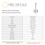 925 Sterling Silver - Medieval Battle Axe Charm
