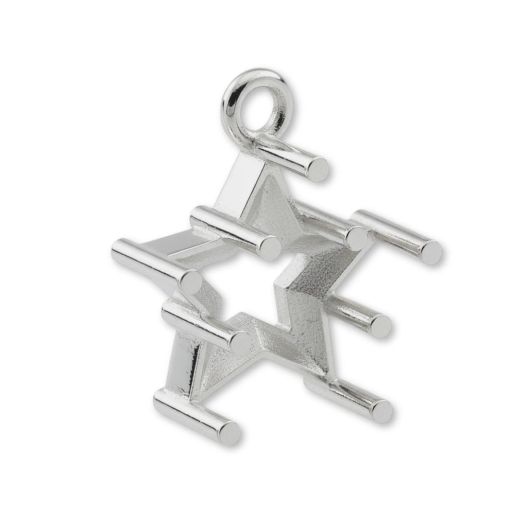 9ct White Gold - Star Prong Setting