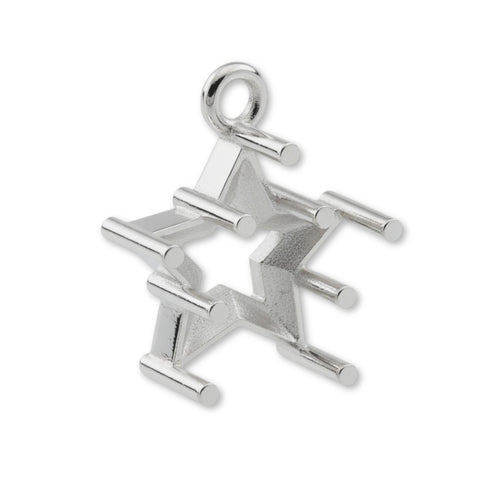 18ct White Gold - Star Prong Setting