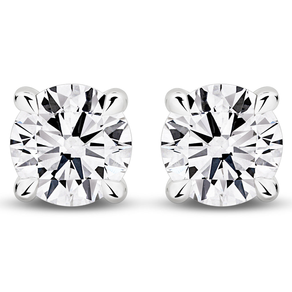 18ct White Gold | 1.02ct VS+ - Diamond Solitaire Studs