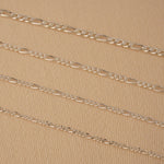 925 Sterling Silver - Figaro 3:1 - Necklace Chain
