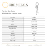 925 Sterling Silver - Netball Girl Charm