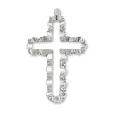 9ct White Gold - Budded Open Frame Crucifix Charm