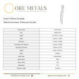 925 Sterling Silver - Chef's Knife Charm