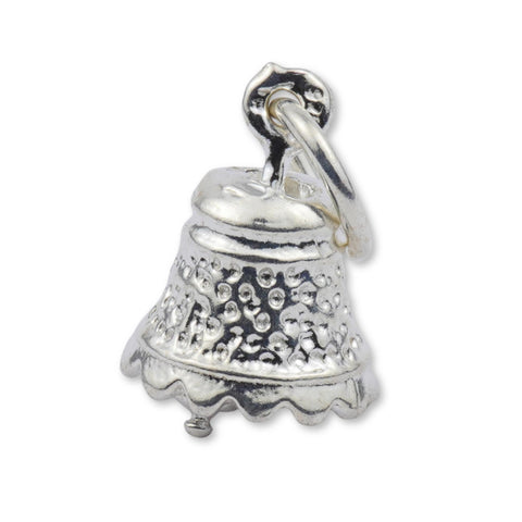 9ct White Gold - Vintage Dimpled Bell Charm