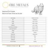 925 Sterling Silver - Siberian Cat Charm