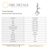 925 Sterling Silver - Tundra Reindeer Charm