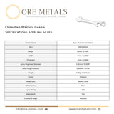 925 Sterling Silver - Open End Wrench Charm