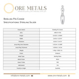 925 Sterling Silver - Bowling Pin Charm