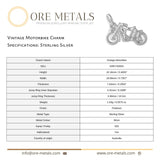 925 Sterling Silver - Vintage Motorbike Charm