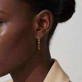 9ct Yellow Gold - Paperclip Dangle Earrings