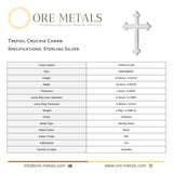 925 Sterling Silver - Trefoil Crucifix Charm
