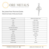 925 Sterling Silver - Ballerina First Position Charm