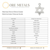 925 Sterling Silver - Heritage Star of David Charm