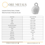 925 Sterling Silver - Lagoon Cockle Shell Charm