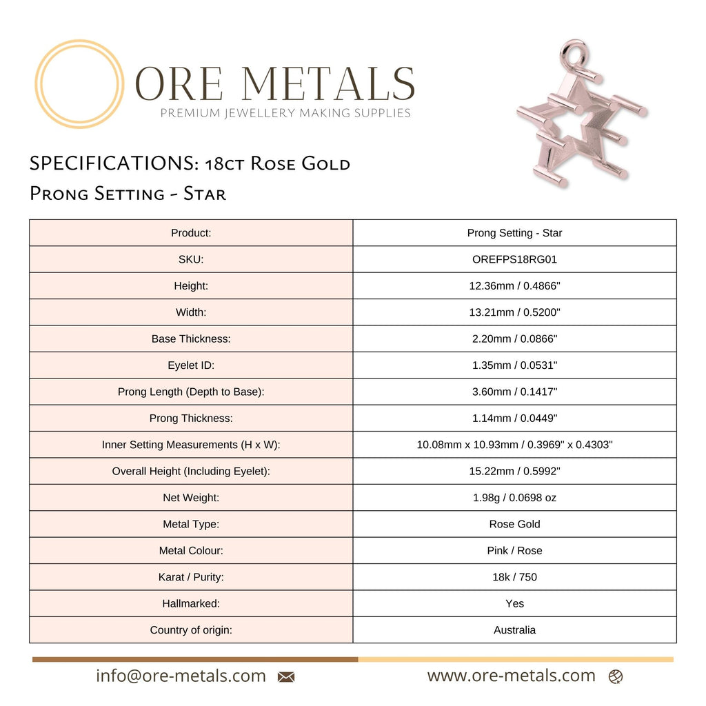 18ct Rose Gold - Star Prong Setting