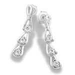 18ct White Gold - 0.27ct Natural SI/GH - Diamond Drop Earrings