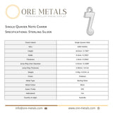 925 Sterling Silver - Single Quaver Note Charm