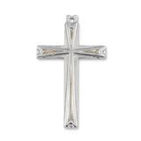 18ct White Gold - Embossed Regal Crucifix Charm