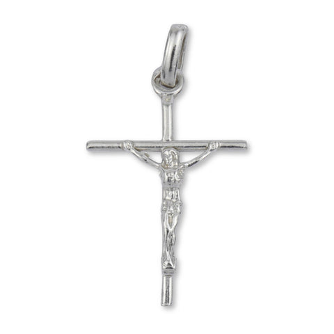 9ct White Gold - Jesus on Wire Crucifix Charm