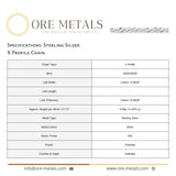 925 Sterling Silver - X Profile - Necklace Chain