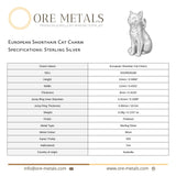 925 Sterling Silver - European Shorthair Cat Charm