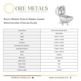 925 Sterling Silver - Rustic Winery Display Barrel Charm