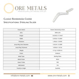 925 Sterling Silver - Classic Boomerang Charm