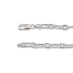 9ct White Gold - Paperclip Figaro - Bracelet Chain