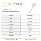 925 Sterling Silver - Fairy Wand Charm