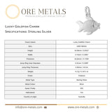 925 Sterling Silver - Lucky Goldfish Charm