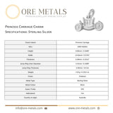 925 Sterling Silver - Princess Carriage Charm