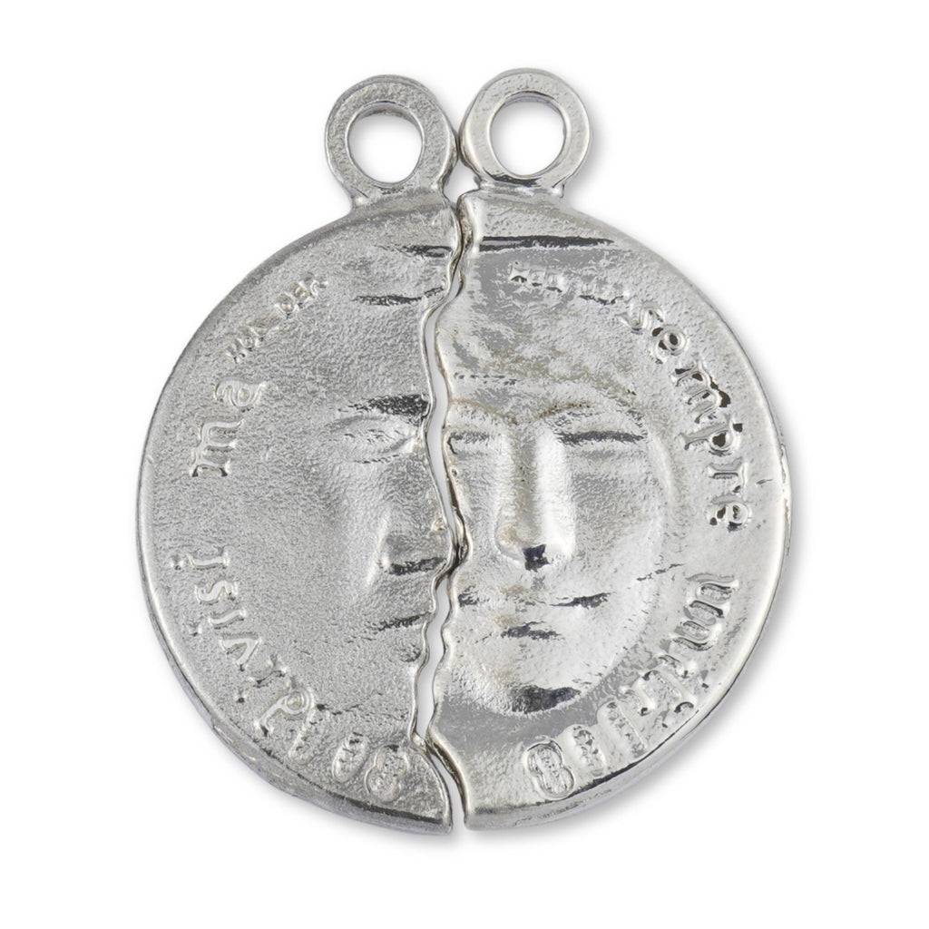 9ct White Gold - His & Hers Latin Amulet Charm