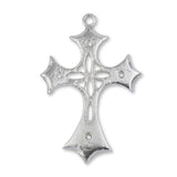 18ct White Gold - Fleur Crucifix Charm