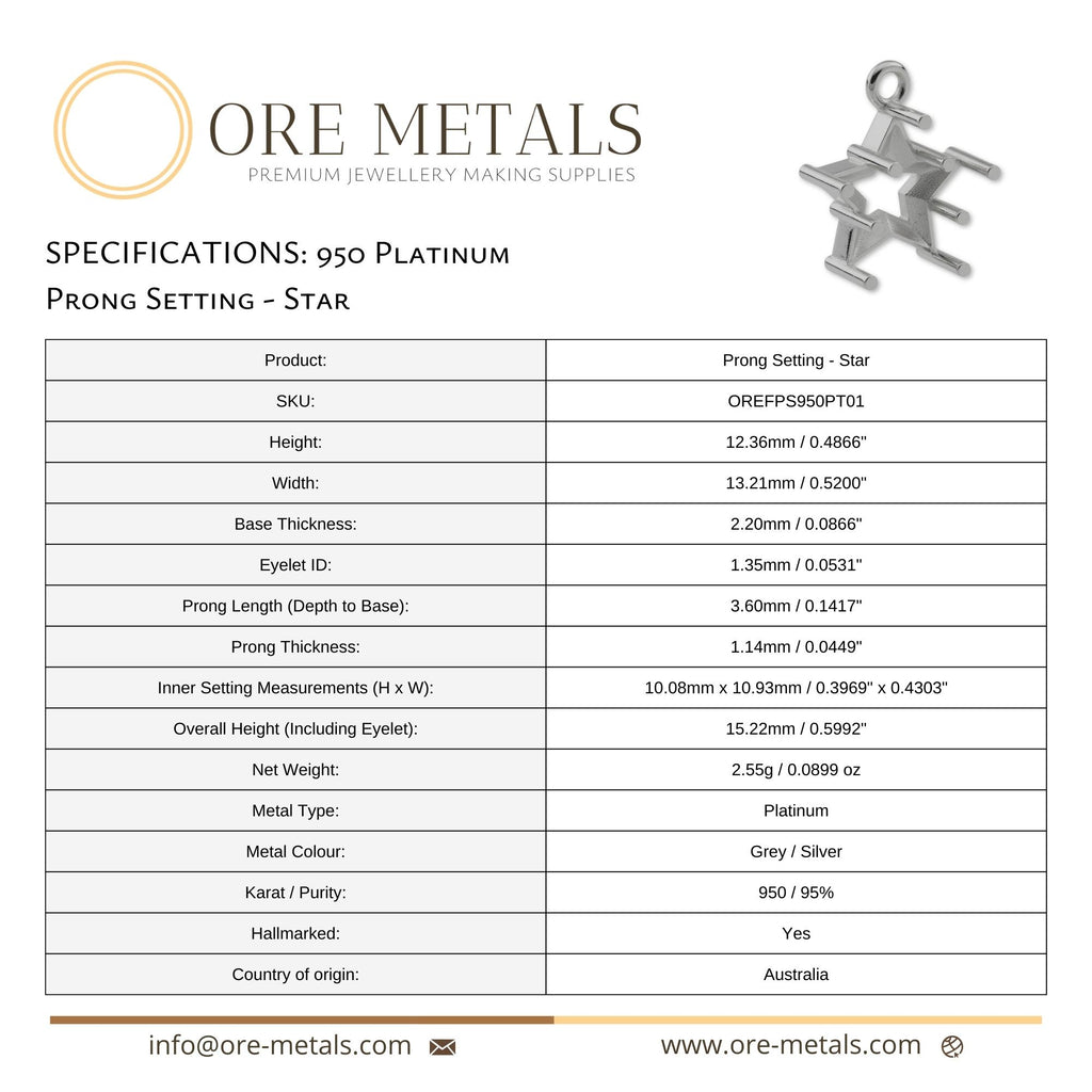 950 Platinum - Star Prong Setting