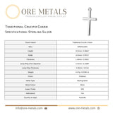 925 Sterling Silver - Traditional Crucifix Charm