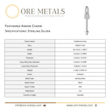 925 Sterling Silver - Feathered Arrow Charm