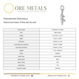 925 Sterling Silver - Freshwater Crocodile Charm