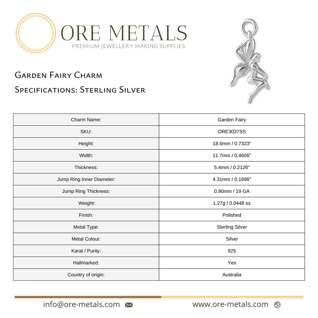 925 Sterling Silver - Garden Fairy Charm