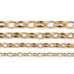 9 Karat Gelbgold – Ovaler Belcher – Armbandkette